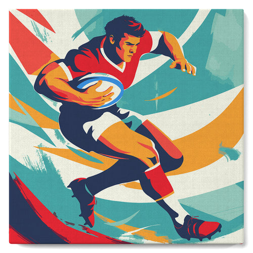 Mini Pintar por Números 20x20cm con bastidor - Póster Deportivo de Rugby