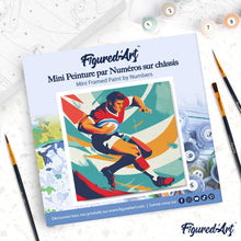 Cargar imagen en el visor de la galería, Mini Pintura por Números 20x20cm con bastidor - Póster Deportivo de Rugby