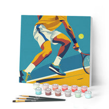 Cargar imagen en el visor de la galería, Mini Pintar por Números 20x20cm con bastidor - Póster Deportivo de Tenis