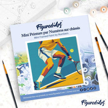 Cargar imagen en el visor de la galería, Mini Pintura por Números 20x20cm con bastidor - Póster Deportivo de Tenis