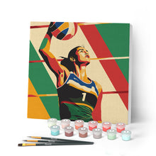 Cargar imagen en el visor de la galería, Mini Pintar por Números 20x20cm con bastidor - Póster Deportivo de Voleibol