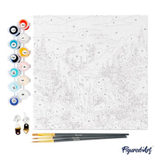 Cargar imagen en el visor de la galería, Mini Pintura por Números 20x20cm con bastidor - Majestuoso ciervo invernal