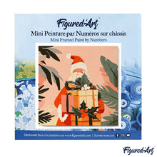 Cargar imagen en el visor de la galería, Mini Pintura por Números 20x20cm con bastidor - Papá Noel con regalos