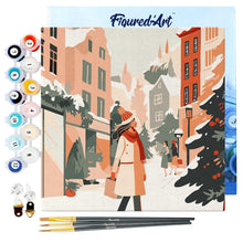 Cargar imagen en el visor de la galería, Mini Pintura por Números 20x20cm con bastidor - Compras invernales