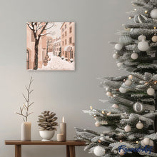 Cargar imagen en el visor de la galería, Mini Pintura por Números 20x20cm con bastidor - Ciudad nevada tranquila