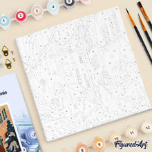 Cargar imagen en el visor de la galería, Mini Pintura por Números 20x20cm con bastidor - Callejón nevado