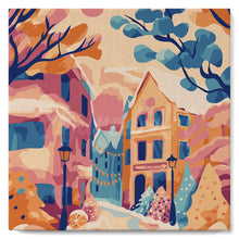 Cargar imagen en el visor de la galería, Mini Pintar por Números 20x20cm con bastidor - Encantadora ciudad nevada