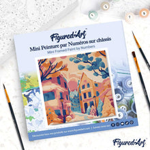 Cargar imagen en el visor de la galería, Mini Pintura por Números 20x20cm con bastidor - Encantadora ciudad nevada