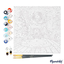 Cargar imagen en el visor de la galería, Mini Pintura por Números 20x20cm con bastidor - Habitación navideña acogedora