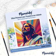 Cargar imagen en el visor de la galería, Mini Pintura por Números 20x20cm con bastidor - Jesús radiante