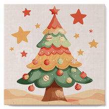 Cargar imagen en el visor de la galería, Mini Pintar por Números 20x20cm con bastidor - Adorable árbol de Navidad