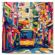 Cargar imagen en el visor de la galería, Mini Pintar por Números 20x20cm con bastidor - Autobús Urbano de Tokio