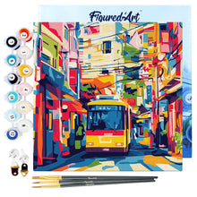 Cargar imagen en el visor de la galería, Mini Pintura por Números 20x20cm con bastidor - Autobús Urbano de Tokio