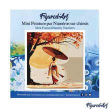 Cargar imagen en el visor de la galería, Mini Pintura por Números 20x20cm con bastidor - Paseo Pacífico de una Geisha