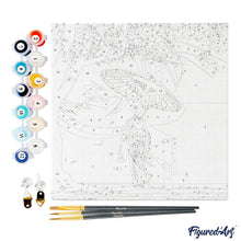 Cargar imagen en el visor de la galería, Mini Pintura por Números 20x20cm con bastidor - Paseo Pacífico de una Geisha