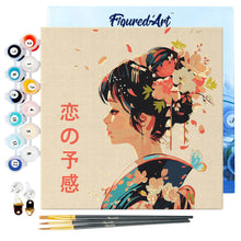 Cargar imagen en el visor de la galería, Mini Pintura por Números 20x20cm con bastidor - Aroma Japonés del Amor