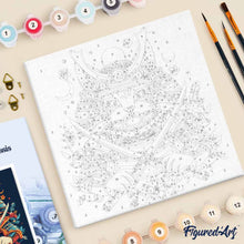 Cargar imagen en el visor de la galería, Mini Pintura por Números 20x20cm con bastidor - Gato Samurái