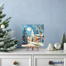 Cargar imagen en el visor de la galería, Mini Pintura por Números 20x20cm con bastidor - Calle navideña nevada