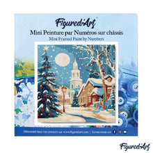 Cargar imagen en el visor de la galería, Mini Pintura por Números 20x20cm con bastidor - Calle navideña nevada