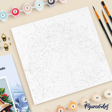 Cargar imagen en el visor de la galería, Mini Pintura por Números 20x20cm con bastidor - Campanas de Navidad