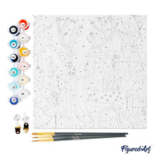 Cargar imagen en el visor de la galería, Mini Pintura por Números 20x20cm con bastidor - Reno dorado