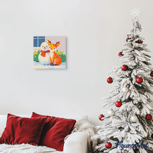 Cargar imagen en el visor de la galería, Mini Pintura por Números 20x20cm con bastidor - Amigos navideños