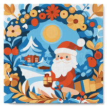 Cargar imagen en el visor de la galería, Mini Pintura por Números 20x20cm con bastidor - Corona y Papá Noel
