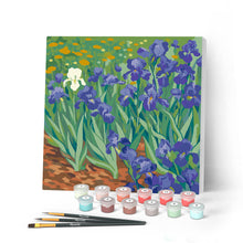 Cargar imagen en el visor de la galería, Pintar por numeros Figured'Art - Mini Pintura por Números 20x20cm con bastidor - Van Gogh - Iris