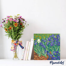Cargar imagen en el visor de la galería, Mini Pintura por Números 20x20cm con bastidor - Van Gogh - Iris