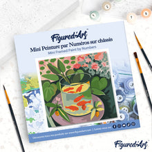 Cargar imagen en el visor de la galería, Mini Pintura por Números 20x20cm con bastidor - Los peces rojos - Matisse