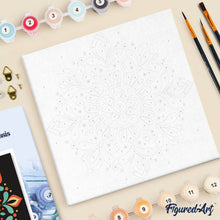 Cargar imagen en el visor de la galería, Mini Pintura por Números 20x20cm con bastidor - Mandala otoñal