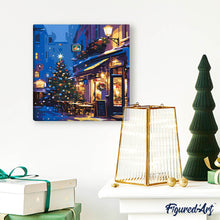 Cargar imagen en el visor de la galería, Mini Pintura por Números 20x20cm con bastidor - Café nocturno festivo