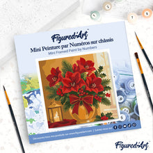Cargar imagen en el visor de la galería, Mini Pintura por Números 20x20cm con bastidor - Flores de Pascua