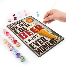 Cargar imagen en el visor de la galería, Pintar por Números Póster Metálico - Vaso de Cerveza Fría Vintage