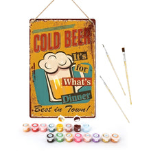 Cargar imagen en el visor de la galería, Pintar por Números Póster Metálico - Cerveza Fría para la Cena Figured'Art