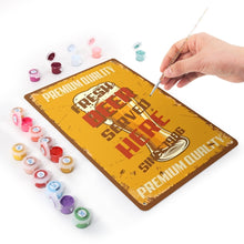 Cargar imagen en el visor de la galería, Pintar por Números Póster Metálico - Cerveza Fresca Servida Aquí