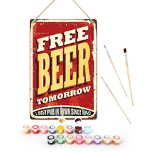 Cargar imagen en el visor de la galería, Pintar por Números Póster Metálico - Cerveza Gratis Mañana Figured'Art
