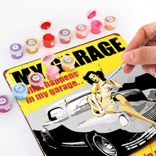 Cargar imagen en el visor de la galería, Pintar por Números Póster Metálico - Mi Garaje, Mis Reglas