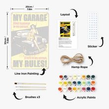 Cargar imagen en el visor de la galería, Pintar por Números Póster Metálico - Mi Garaje, Mis Reglas