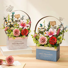 Cargar imagen en el visor de la galería, Puzzle 3D Cesta de Flores de Madera