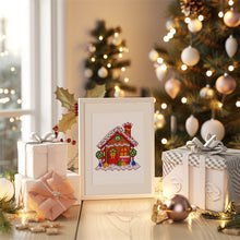 Cargar imagen en el visor de la galería, Mini Diamond Painting 15x20cm (2 piezas) - Hombre de Jengibre y Casa de Navidad