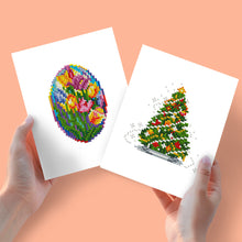 Cargar imagen en el visor de la galería, Mini Diamond Painting 15x20cm (2 piezas) - Huevos de Pascua y Árboles de Navidad