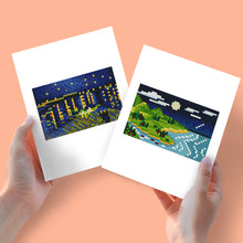 Cargar imagen en el visor de la galería, Mini Diamond Painting 15x20cm (2 piezas) - Paisajes de Día y de Noche