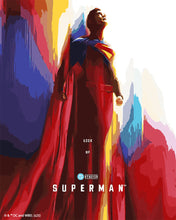 Cargar imagen en el visor de la galería, Pintar por numeros Figured'Art - Superman en vuelo - Cartel