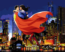 Cargar imagen en el visor de la galería, Pintar por numeros Figured'Art - Superman y Lois en el cielo