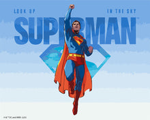 Cargar imagen en el visor de la galería, Pintar por numeros Figured'Art - Superman volando en el cielo