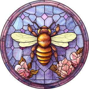 Puzzle de madera - Abeja Dorada sobre Morado