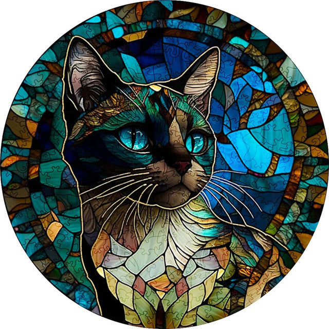 Puzzle de madera - Gato de Ojos Azules