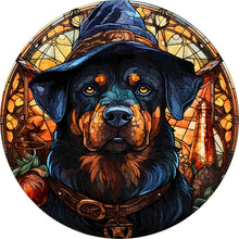 Cargar imagen en el visor de la galería, Puzzle de madera - Bruja Rottweiler