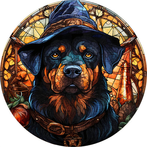 Puzzle de madera - Bruja Rottweiler